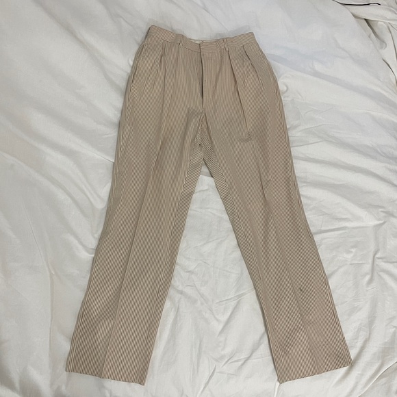 Vintage POLO by Ralph Lauren Tan Seersucker 2-Pc Suit Size 38R. Made in Italy. - Picture 10 of 14